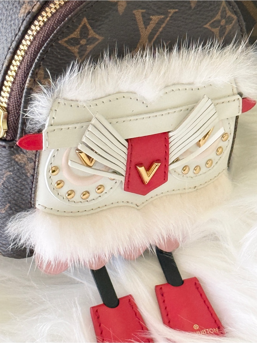 LOUIS VUITTON BIJOU SAC WILD PUPPET BAG CHARM OWL MICRO BACKPACK